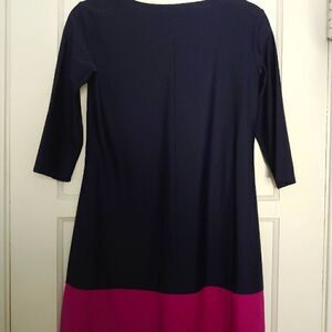 Jude Connally Color Block Perry Swing Dress 3/4 Sleeve Navy Fuschia Size XS